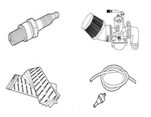 Moped engine parts for classic mopeds