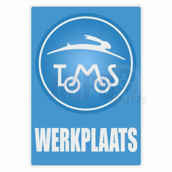 Werkplaats Sticker Tomos Blue Dutch