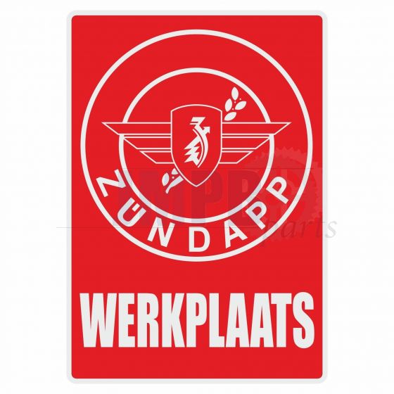 Werkplaats Sticker Zundapp Red Dutch