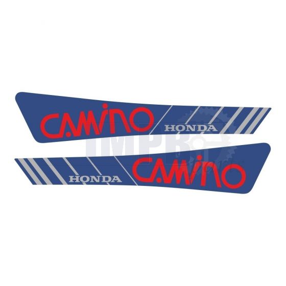 Stickerset Tank Honda Camino Red/Blue/Grey
