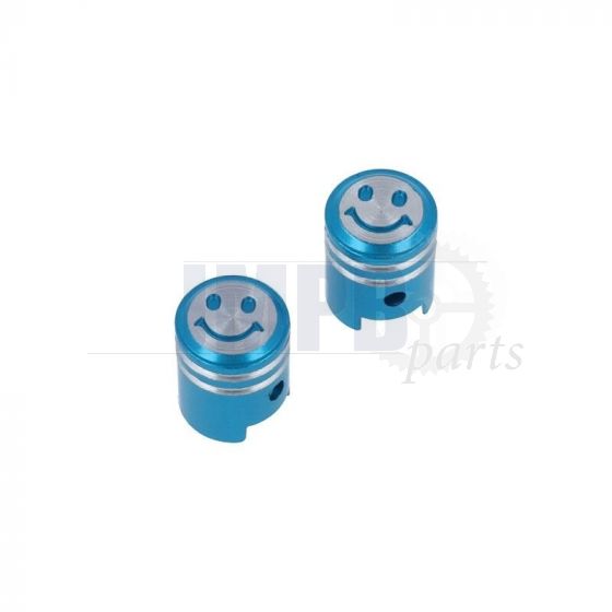 Air valve caps Model Piston Turquoise Smileys