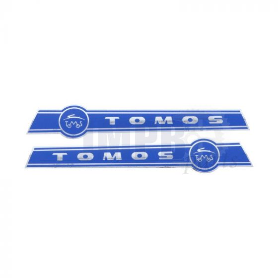 Stickerset Tomos Chrome/Blue 210X35MM