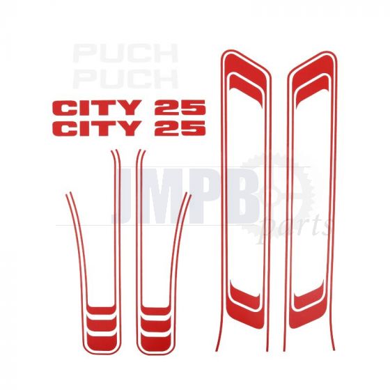 Stickerset Puch Maxi Lines City 25 Red