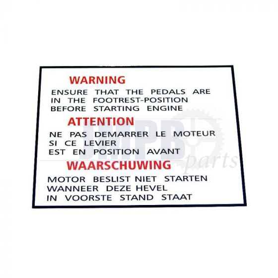 Warning sticker Yamaha FS1/RD 73