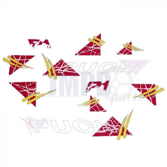 Stickerset Puch P1 Intercity Red/Yellow
