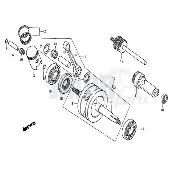Crankshaft / Piston Honda MB50