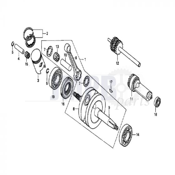Crankshaft / Piston Honda MT50