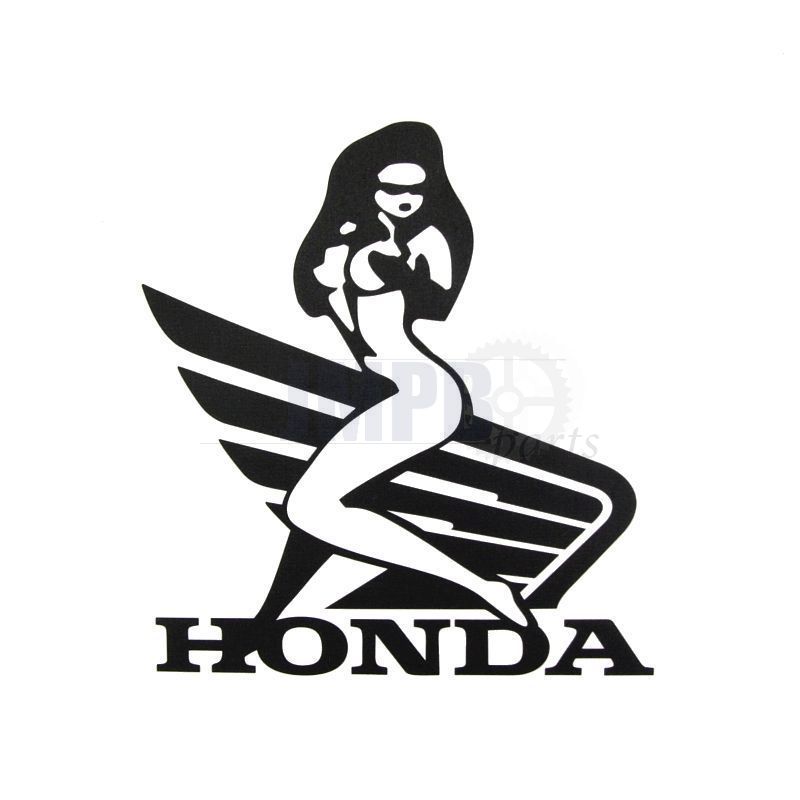 Sticker Honda Wing Woman Black 140X155MM - JMPB Parts