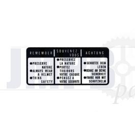 Sticker Driving instructions Honda MT/MB Black/Transparent