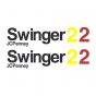 Tank stickerset Puch Swinger 2 JCPenny Black/Yellow/Red