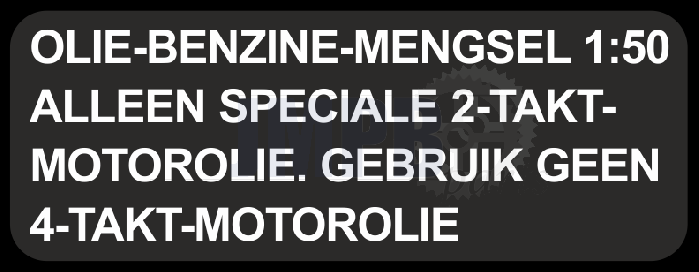 Sticker tank fuel mix big black Dutch