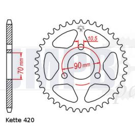 Rear sprocket 40 Teeth Honda MT/MB/MTX-SH