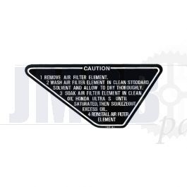Sticker Air filter maintenance Honda MT/MB 