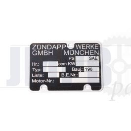 Type plate Engine Zundapp 1960