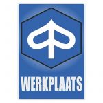 Werkplaats Sticker Piaggio Dutch