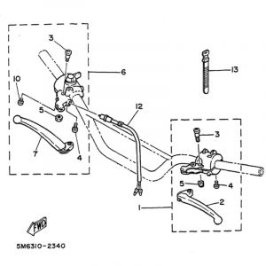 Brake / Clutch grip Yamaha DT50MX