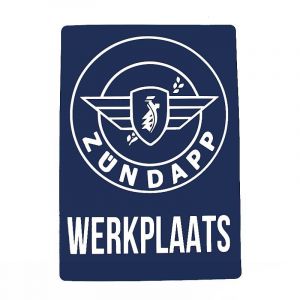 Sticker Zundapp "Werkplaats" Blue A4