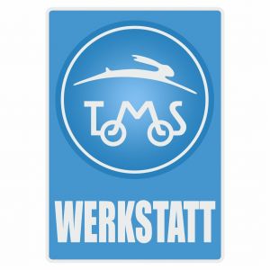 Werkstatt Sticker Tomos Blue Deutsch