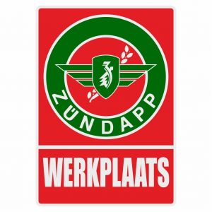Werkplaats Sticker Zundapp Red/Green Dutch