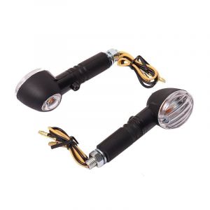 Flasher set Universal Mini Round Black