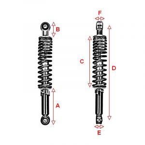 Shock absorbers Zundapp KS125/KS175 Silver/Chrome