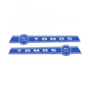 Stickerset Tomos Chrome/Blue 210X35MM