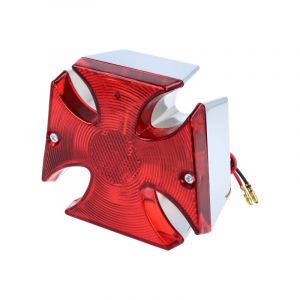 Taillight Maltese Cross Big Chrome Metal
