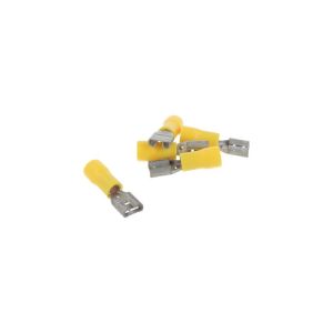 Flat Plug Sleeve Semi-Isolated Yellow 6.3MM