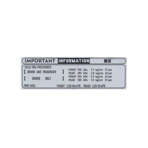 Sticker Information Honda MB50 Chrome