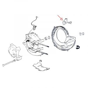Choke rod guide on Crankcase Vespa Ciao