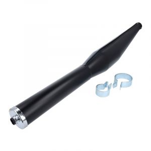 Exhaust Silencer Universal Cross Black 28MM 