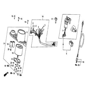 Cockpit / Ignition lock Honda MT50