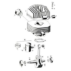 Cylinder / Crankshaft Sachs 50/4 EKF