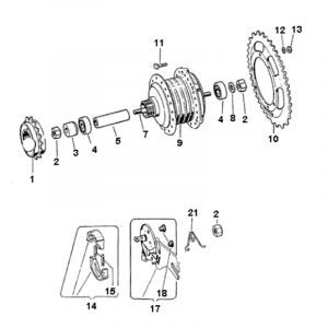 Rear hub Puch Maxi