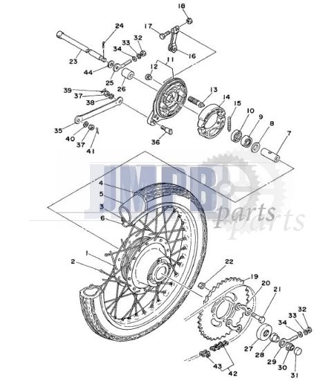 Rear wheel Yamaha FS1 DX