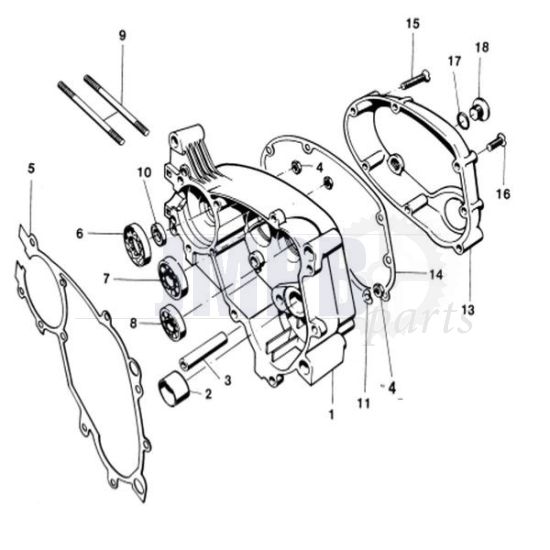 Crankcase Right Kreidler 5G Indirect