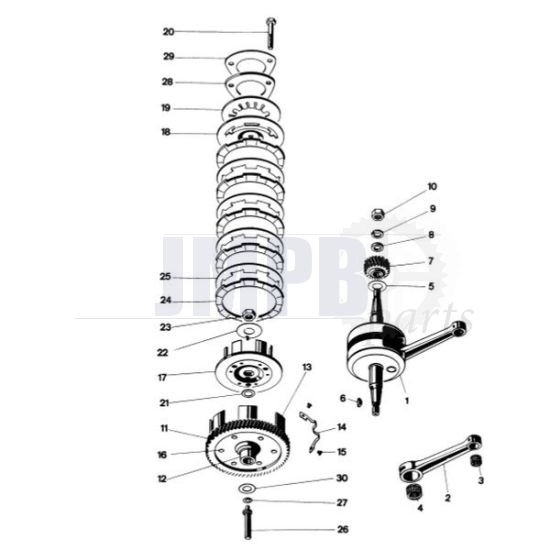Clutch / Crankshaft Kreidler 5G Indirect