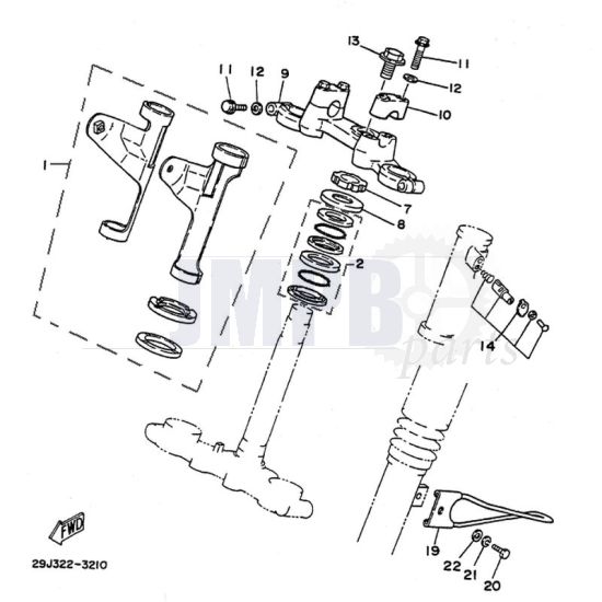 Fork plate/Steering head Yamaha DT50MX