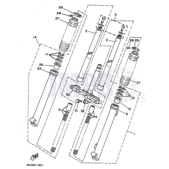 Front fork Yamaha DT50MX