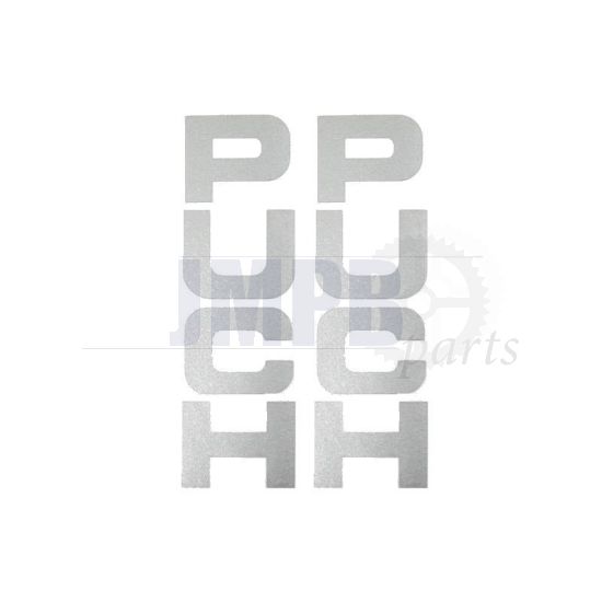Stickerset Front fork Puch Maxi Silver 26X94MM