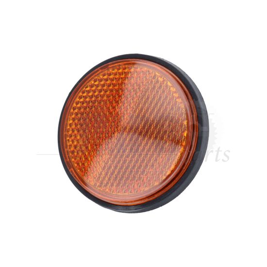 Reflector Orange Round 60MM M6 Bolt - Wide Edge
