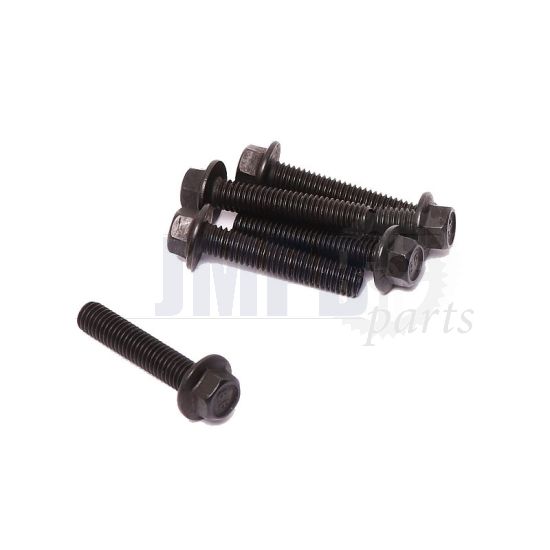 Flange screw Black M6X25 Hex