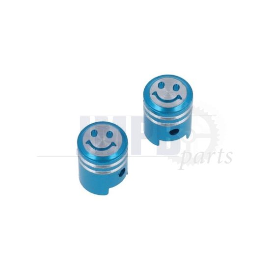 Air valve caps Model Piston Turquoise Smileys