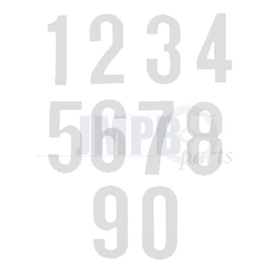 Number sticker White 15CM Number at choice