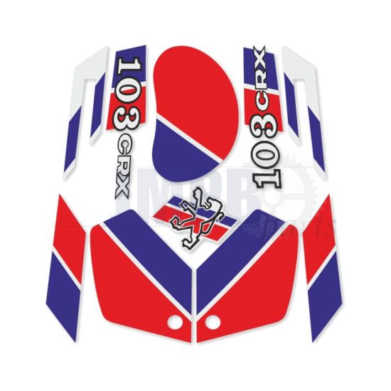 Stickerset Peugeot 103 CRX Red/White/Blue
