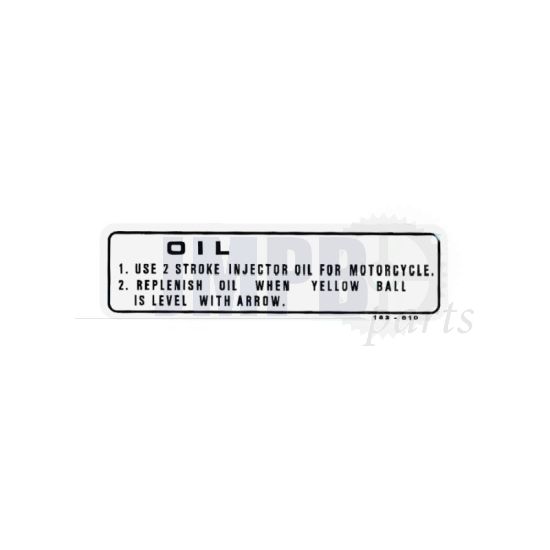 Sticker Oil filling instructions Honda MT/MB