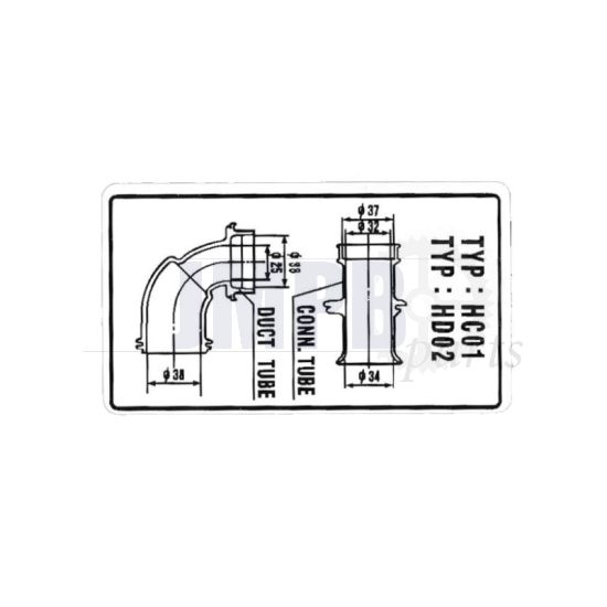 Sticker Inlet funnel Honda MT/MB