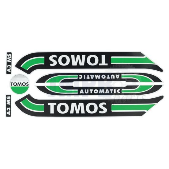 Stickerset Tomos A3 Old Model Green