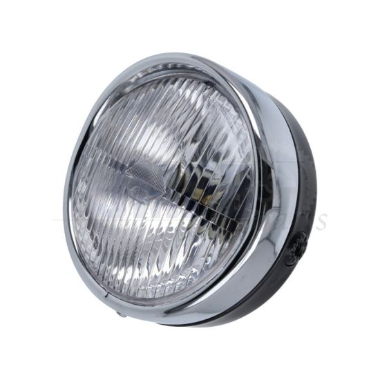 Headlight Guia Black/Chrome with Switch 140MM