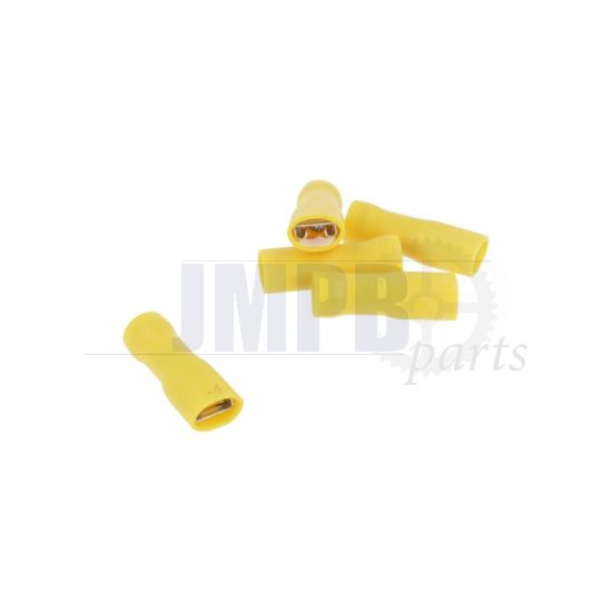 Flat plug sleeve Isolated Yellow 6.3MM